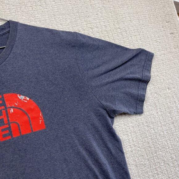 The North Face T Shirt Men's 2XL Orange Chest Logo Cotton Outdoor Casual Read - Picture 4 of 16